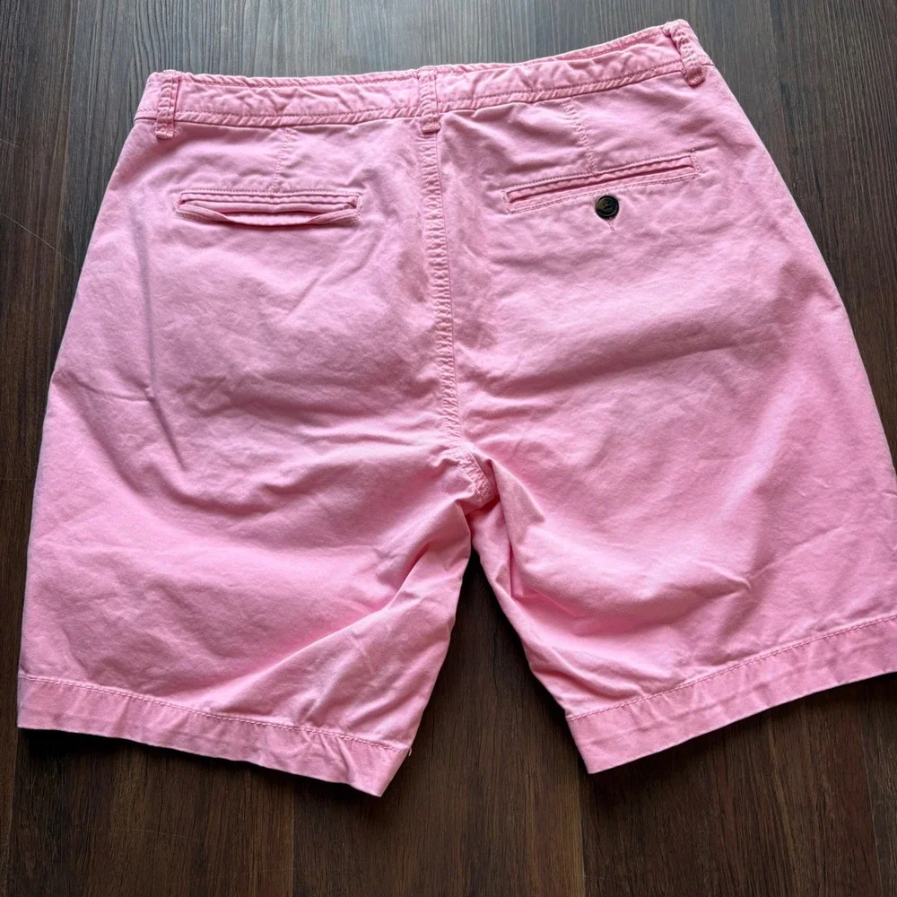 Aeropostale Mens Pink Chino Shorts 33 Stretch Cotton Flat Front Country Club